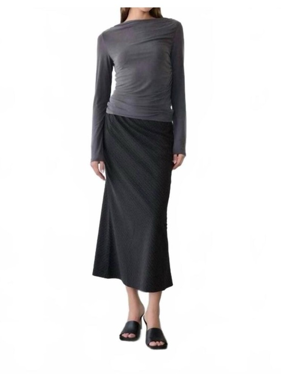all:row Dresses & Skirts - all:row Black Satin Midi Skirt